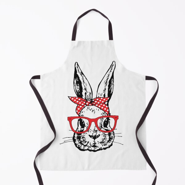 Item preview, Cute Bunny Rabbit with Red Glasses and Bandana Head Bow designed and sold by Rabbitti.