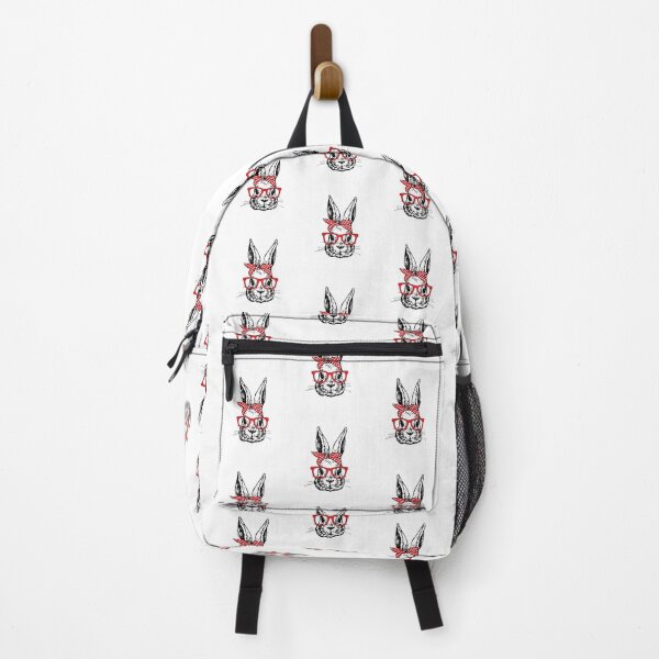 Item preview, Cute Bunny Rabbit with Red Glasses and Bandana Head Bow designed and sold by Rabbitti.