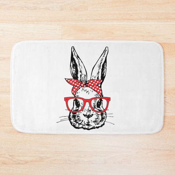 Item preview, Cute Bunny Rabbit with Red Glasses and Bandana Head Bow  designed and sold by Rabbitti.