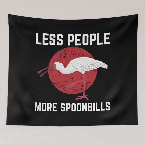 Item preview, Less People Birder Birdwatching Spoonbill Bird print designed and sold by jakehughes2015.