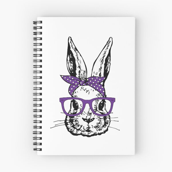 Item preview, Cute Bunny Rabbit with Purple Glasses and Bandana Head Bow  designed and sold by Rabbitti.