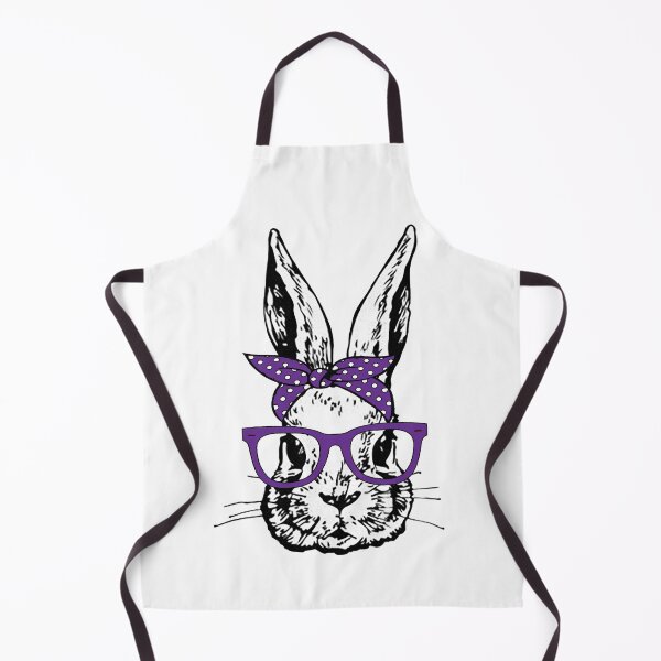 Item preview, Cute Bunny Rabbit with Purple Glasses and Bandana Head Bow designed and sold by Rabbitti.
