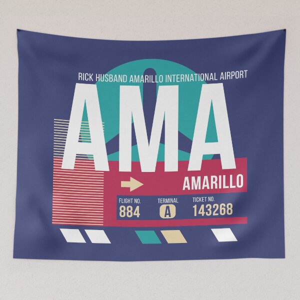 Item preview, Amarillo (AMA) Airport Code Baggage Tag designed and sold by SLAG-Creative.