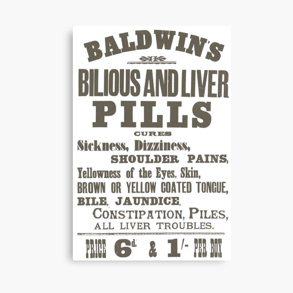 Baldwin's Bilious and Liver Pills Canvas Print