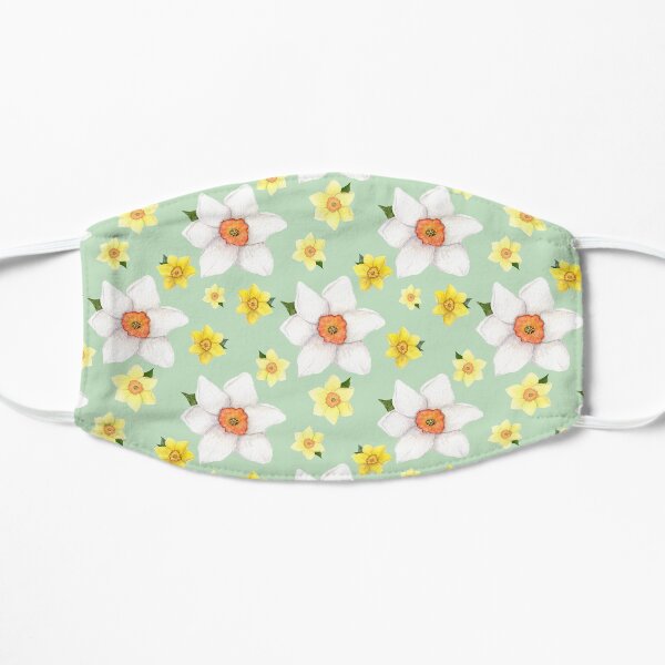 Watercolour Daffodil Repeat Pattern Flat Mask