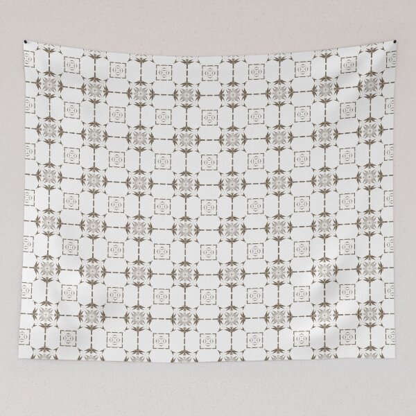 Item preview, Bamboo Square Dance 2 Brown White Geometric Abstract Pattern by Jenny Meehan  designed and sold by Jenny Meehan Art Prints and Patterns  .
