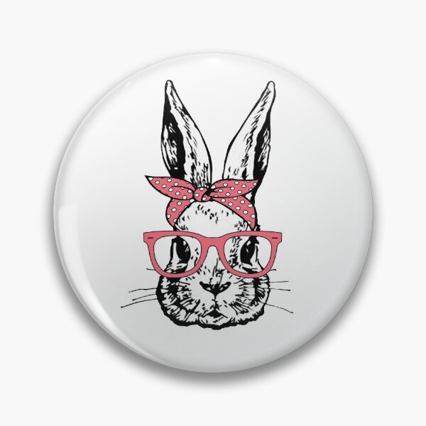 Item preview, Cute Bunny Rabbit with Pink Glasses and Bandana Head Bow  designed and sold by Rabbitti.