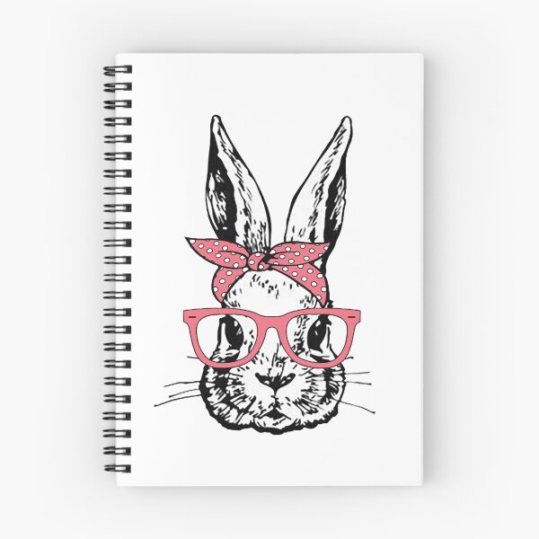 Item preview, Cute Bunny Rabbit with Pink Glasses and Bandana Head Bow  designed and sold by Rabbitti.