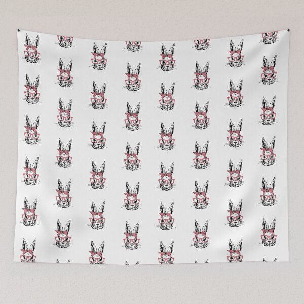 Item preview, Cute Bunny Rabbit with Pink Glasses and Bandana Head Bow  designed and sold by Rabbitti.