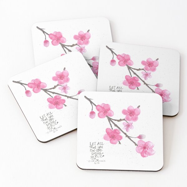 Item preview, Scripture Inspired Watercolor, Cherry Blossom Branch, 1 Corinthians 16:14 designed and sold by Hollis Shaner.