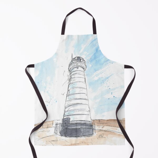 Item preview, Donaghadee Lighthouse low angle pen illustration designed and sold by DebTheZeb.