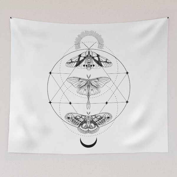 Item preview, Three moths with moon designed and sold by MugDesignStore.
