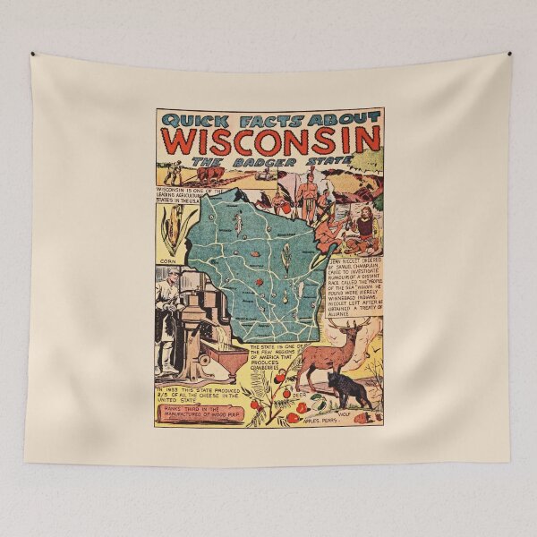Item preview, Wisconsin Vintage Poster designed and sold by RosarioDesigns.