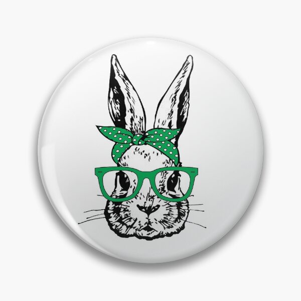 Item preview, Cute Bunny Rabbit with Green Glasses and Bandana Head Bow  designed and sold by Rabbitti.