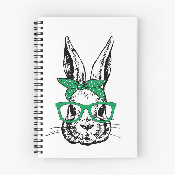 Item preview, Cute Bunny Rabbit with Green Glasses and Bandana Head Bow  designed and sold by Rabbitti.