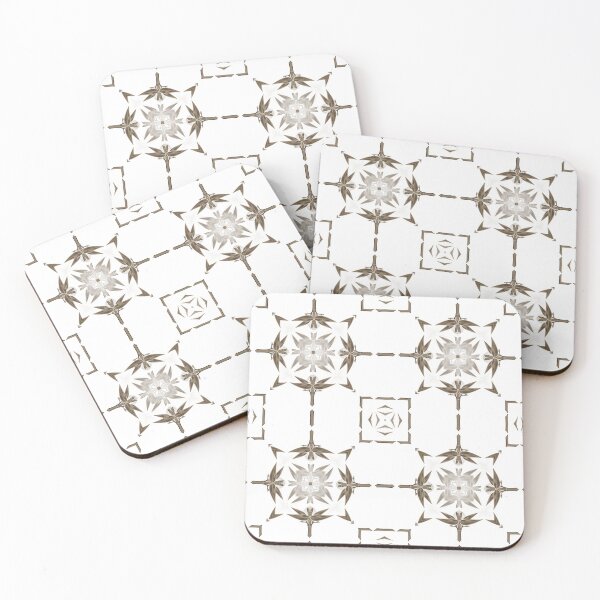 Item preview, Bamboo Square Dance 3 Brown White Geometric Abstract Pattern by Jenny Meehan  designed and sold by Jenny Meehan Art Prints and Patterns  .