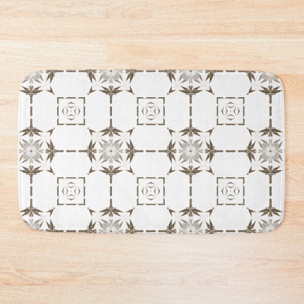 Item preview, Bamboo Square Dance 3 Brown White Geometric Abstract Pattern by Jenny Meehan  designed and sold by Jenny Meehan Art Prints and Patterns  .