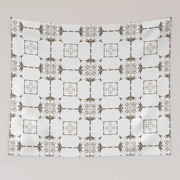 Item preview, Bamboo Square Dance 3 Brown White Geometric Abstract Pattern by Jenny Meehan  designed and sold by Jenny Meehan Art Prints and Patterns  .
