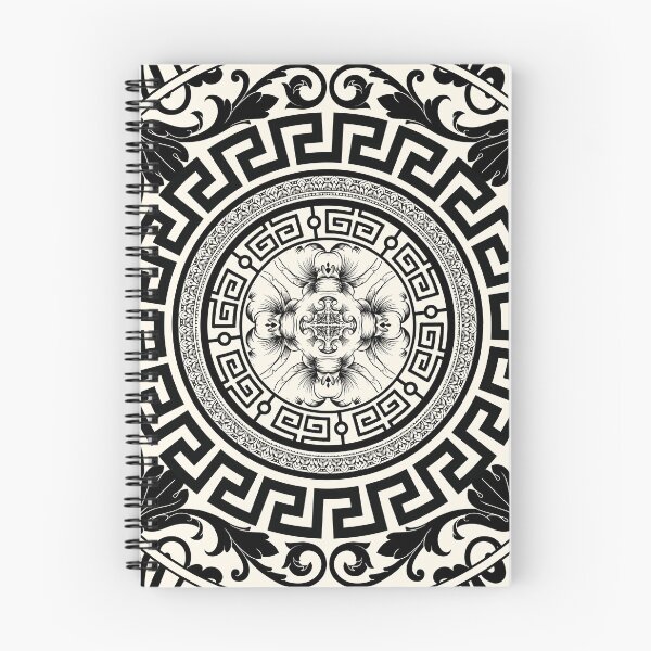 Item preview, Ornate Baroque Black Cream Meander Greek Key designed and sold by Yiorgos Designs.