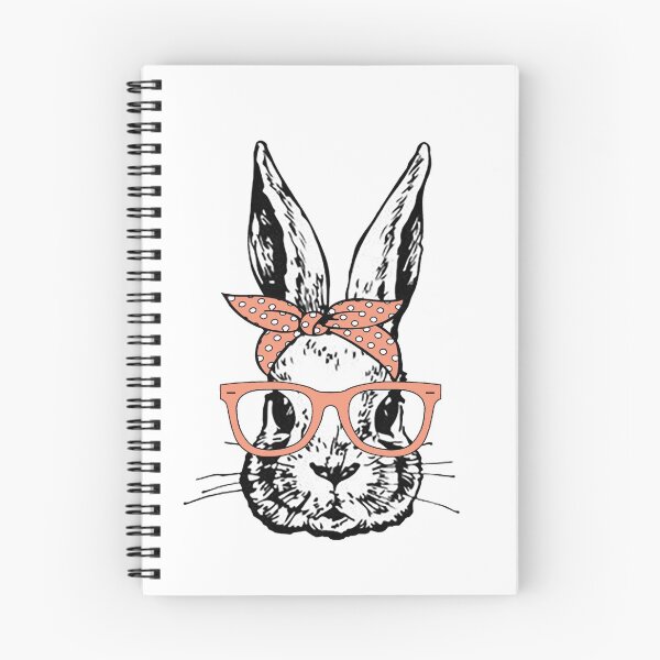Item preview, Cute Bunny Rabbit with Peach Glasses and Bandana Head Bow  designed and sold by Rabbitti.