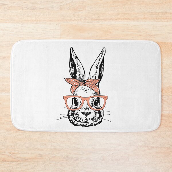 Item preview, Cute Bunny Rabbit with Peach Glasses and Bandana Head Bow  designed and sold by Rabbitti.
