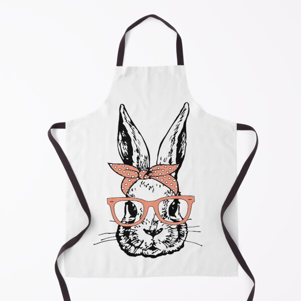 Item preview, Cute Bunny Rabbit with Peach Glasses and Bandana Head Bow designed and sold by Rabbitti.