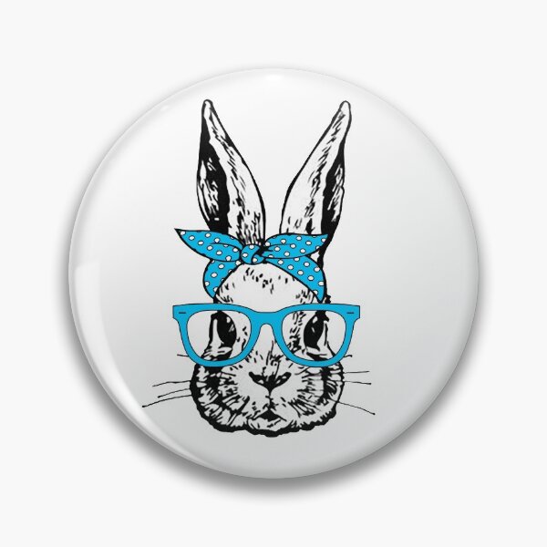 Item preview, Cute Bunny Rabbit with Blue Glasses and Bandana Head Bow  designed and sold by Rabbitti.