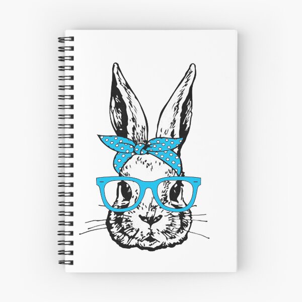 Item preview, Cute Bunny Rabbit with Blue Glasses and Bandana Head Bow  designed and sold by Rabbitti.