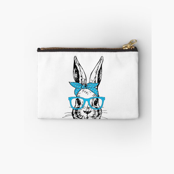 Item preview, Cute Bunny Rabbit with Blue Glasses and Bandana Head Bow  designed and sold by Rabbitti.