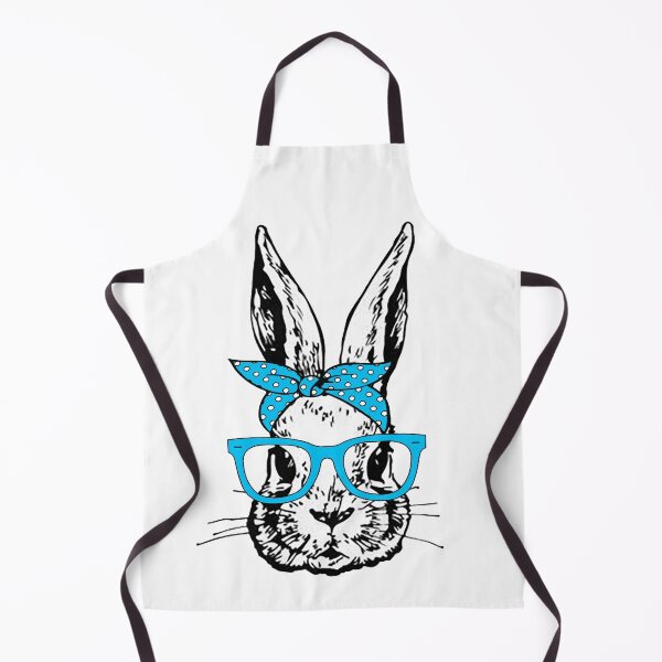 Item preview, Cute Bunny Rabbit with Blue Glasses and Bandana Head Bow designed and sold by Rabbitti.