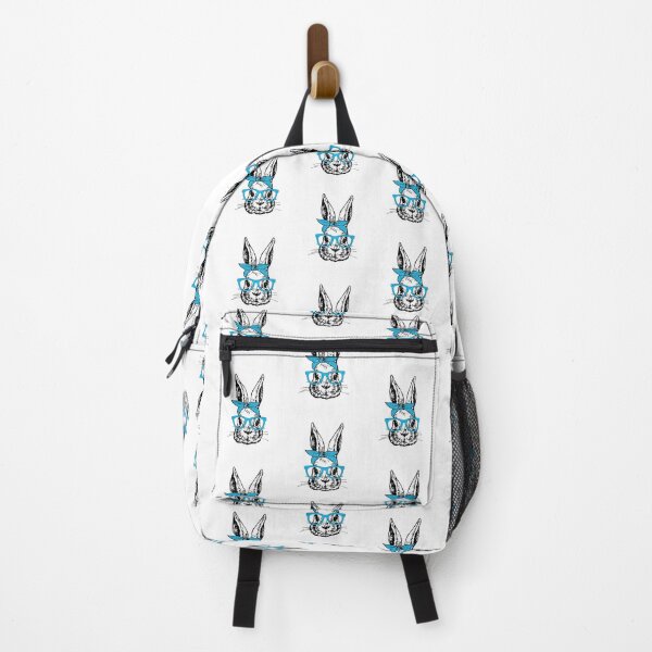 Item preview, Cute Bunny Rabbit with Blue Glasses and Bandana Head Bow designed and sold by Rabbitti.