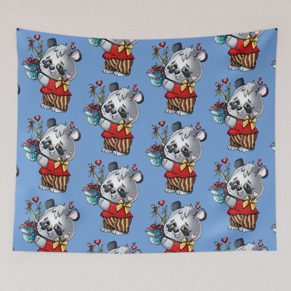Item preview, Cartoon character, romantic baby bear panda with a gift. designed and sold by LaraCoolart.