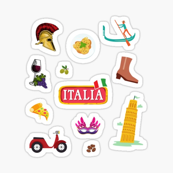 Item preview, addicted to Italy sticker pack designed and sold by Stickers Lab.