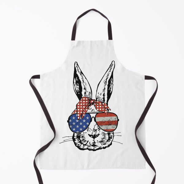 Item preview, Cute Bunny Rabbit with Stars and Stripes Aviator Glasses and Red Bandana Head Bow designed and sold by Rabbitti.