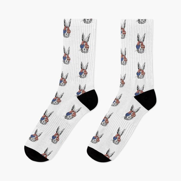 Item preview, Cute Bunny Rabbit with Stars and Stripes Aviator Glasses and Red Bandana Head Bow  designed and sold by Rabbitti.
