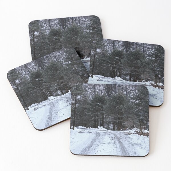 Item preview, Beautiful snowy road with tire track leading to a beautiful snowy mountain in Sikkim, India  designed and sold by FCEalin.