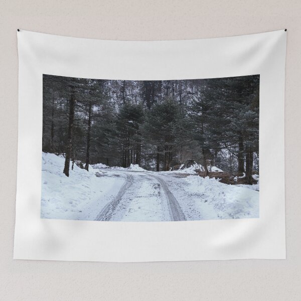 Item preview, Beautiful snowy road with tire track leading to a beautiful snowy mountain in Sikkim, India  designed and sold by FCEalin.