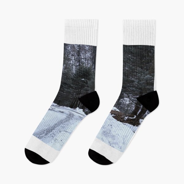 Item preview, Beautiful snowy road with tire track leading to a beautiful snowy mountain in Sikkim, India  designed and sold by FCEalin.