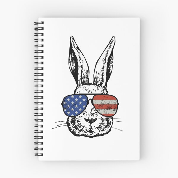 Item preview, Cute Bunny Rabbit with Stars and Stripes Aviator Glasses  designed and sold by Rabbitti.