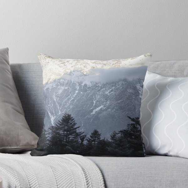 Item preview, A small hut in the snowy valley beside the mountain in the early morning and the the sun rays making the top of the mountain shine bright in Sikkim, India  designed and sold by FCEalin.