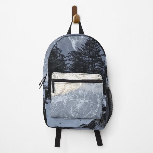 Item preview, A small hut in the snowy valley beside the mountain in the early morning and the the sun rays making the top of the mountain shine bright in Sikkim, India designed and sold by FCEalin.