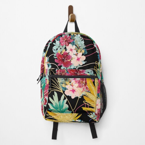 Item preview, A beautiful floral and gold pineapple pattern with exotic leaves designed and sold by ritapestaninha.