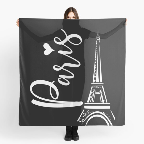 Cute Paris Eiffel Tower Love Heart Young Women's Travel Gift Scarf