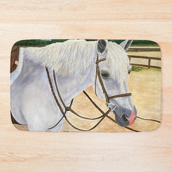 Item preview, White Horse With Reins Oil Portrait designed and sold by KarenZuk.