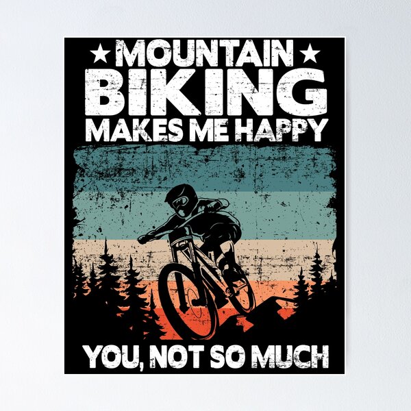 Item preview, Mountain Biking Makes Me Happy Funny Vintage MTB Gift designed and sold by Stronzi.