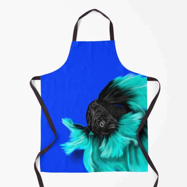 Item preview, Illustrated Black and Teal Betta Fish designed and sold by HRSCreates.