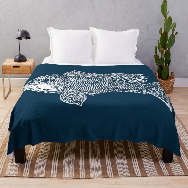 Item preview, Black Sea Bass White Design designed and sold by designsasstultd.