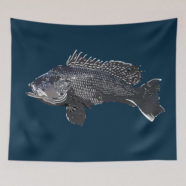 Item preview, Black Sea Bass White Alternate Design designed and sold by designsasstultd.