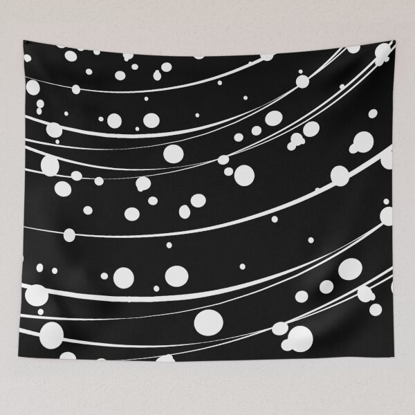 Item preview, White dots and lines on black background designed and sold by fowons.