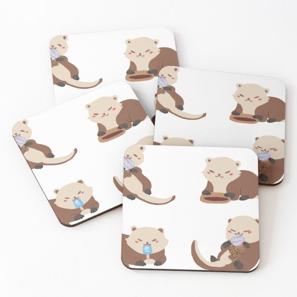 Item preview, Cute Sea Otters Eating Taiyaki, Dorayaki -- Wagashi Otters -- Cute Desserts designed and sold by Alice Cheng.